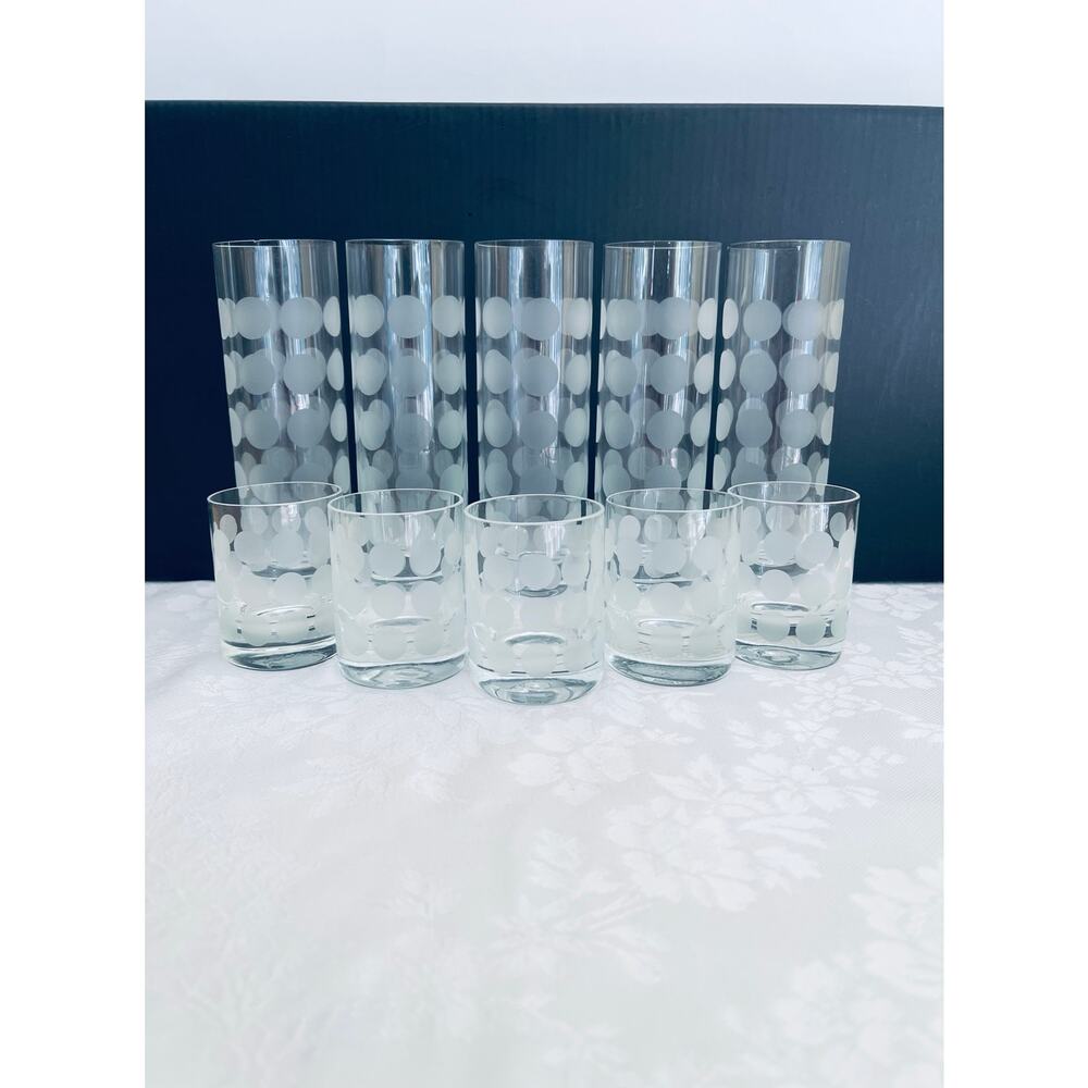 Shot Glasses Vtg 70s INGRID Flute Liquot Dot Germany Modernist Juice